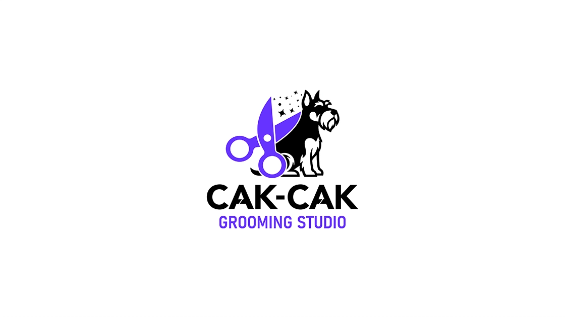 Cak Cak logo design concept — Grooming studio — CMYK Box Zagreb